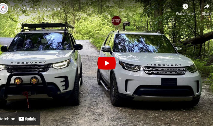 video cover image of two Land Rover Discovery 5s