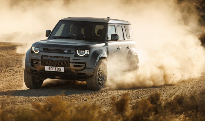 photo of a Land Rover Defender OCTA driving in dirt