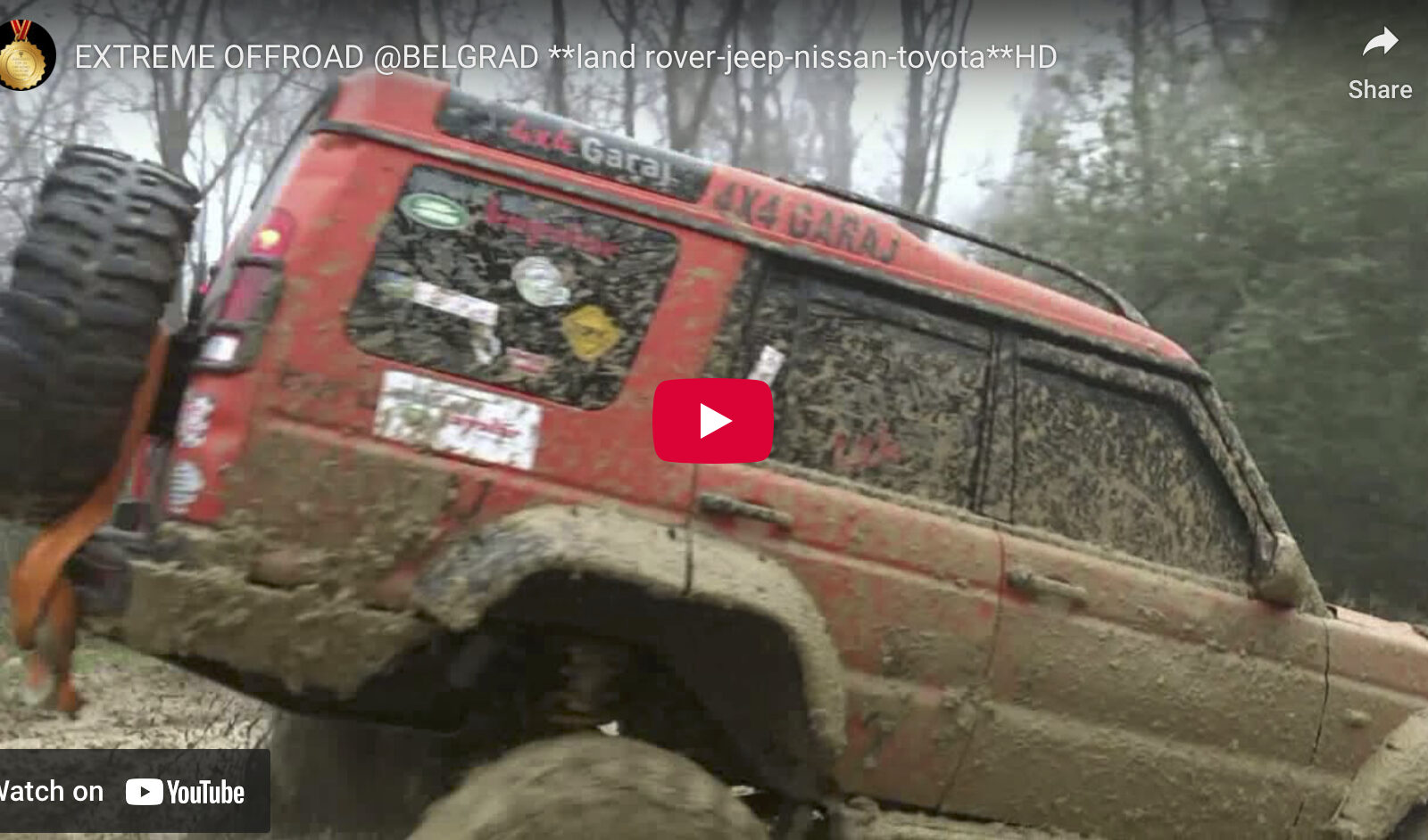 video cover image of a Land Rover Discovery in mud